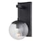 Vaxcel Keeler 1 Light Matte Black Indoor Outdoor Wall Sconce Clear Glass Globe Shade, LED Compatible T0714 - alternate 5